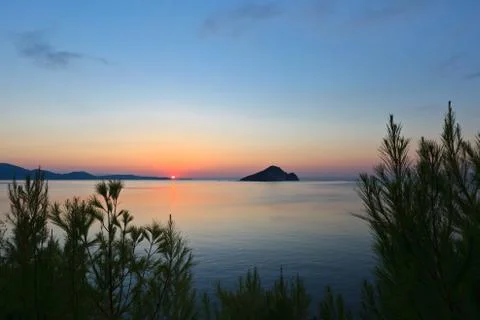 Sunrise at sea Stock Photos