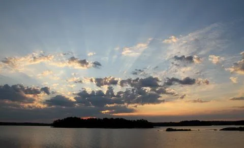 Sunrise at sea Stock Photos