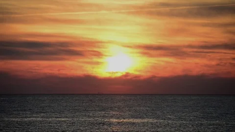 Sunrise on the sea on a summer day Stock Footage 83536342