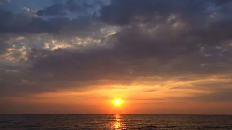 Sunrise on Sea, Timelapse, Time lapse, Landscape, Ocean Backgrounds Stock Footage