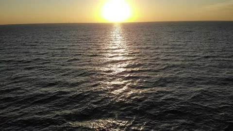 Sunrise sea view from drone Stock Footage 140034446