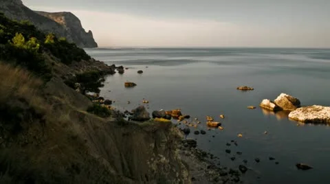 Sunrise on the seashore Stock Footage 12140878