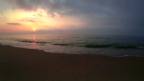 Sunrise on the seaside time lapse. Stock Footage 80086275