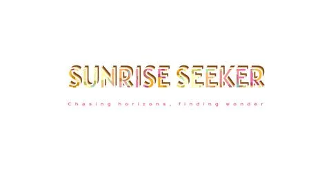 SUNRISE SEEKER white background text mask with graduated depth shadow layers Stock Illustration