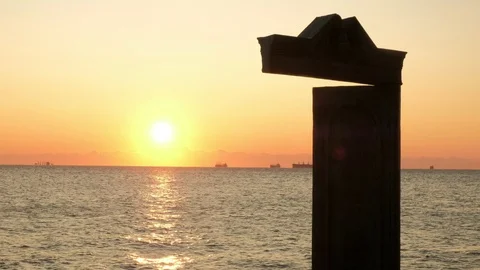 Sunrise seen through the Domus Solis in Odessa Stock Footage 116965232