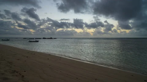 Sunrise on Seychelles Beach Stock Footage 163825754