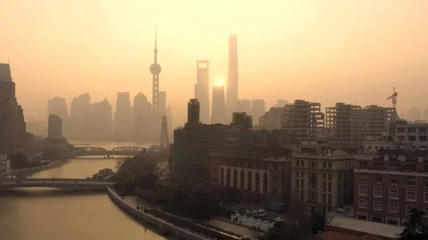 Sunrise in Shanghai Stock Footage 124762674