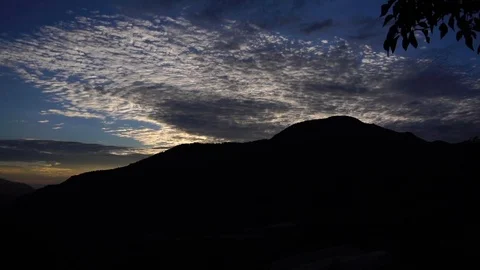 Sunrise Sheep Clouds Above Mountain [Timelapse] Stock Footage 88346225