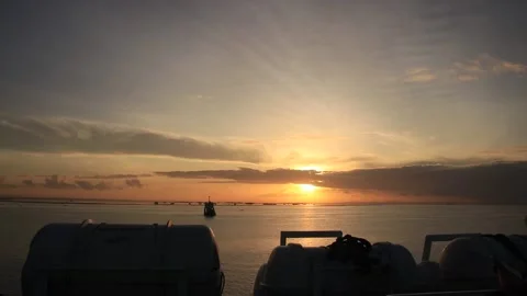 Sunrise in a Ship Stock Footage 185916705