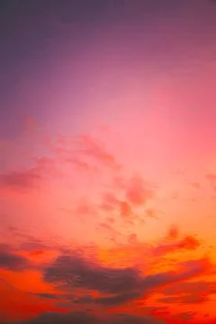 Sunrise Sky. Bright Dramatic Sky With Colorful Clouds. Yellow, Orange Stock Photos