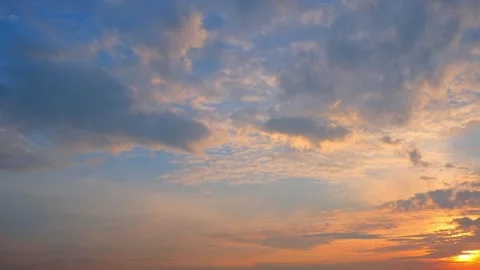 Sunrise sky with clouds in timelapse video Stock Footage 244294527