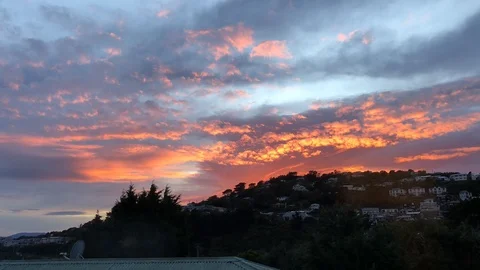 Sunrise sky with moving clouds time lapse Stock Footage