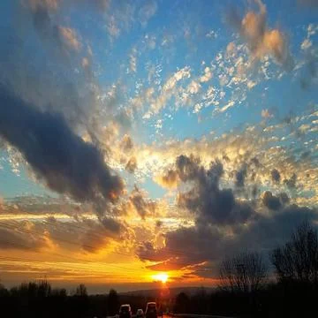 Sunrise in the sky Stockfoto's