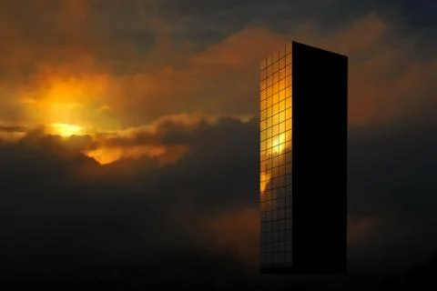 Sunrise skyscraper Illustrazione stock