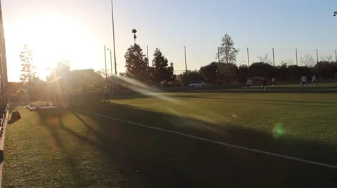 Sunrise on Soccer Field Stock Footage 48879040