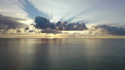 Sunrise in South Beach with Clouds Stock Footage 130470717