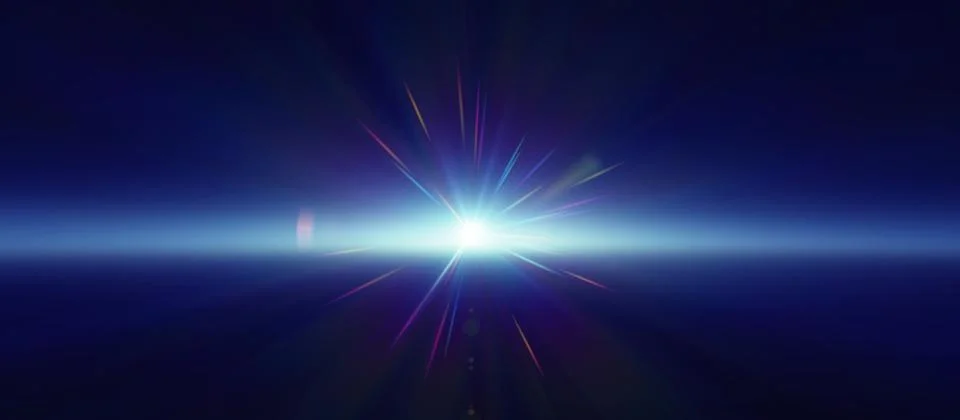 Sunrise from space aurora, 3d rendering Illustrazione stock