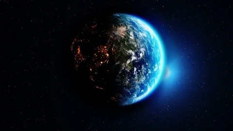 Sunrise from space Earth from space orbit Night to Day. Stock Footage 127551724