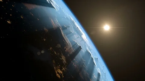 Sunrise from space. Earth from space. Version 2018 Stock Footage