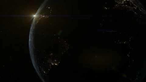 Sunrise from space flare earth orbit Stock Footage 239261972