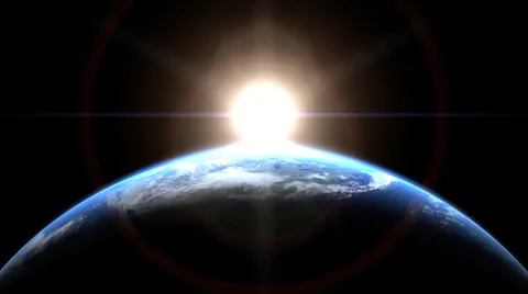 Sunrise in Space Stock Footage 980969
