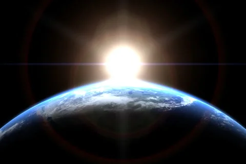 Sunrise in Space Stock Footage 980977