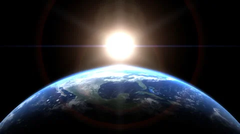 Sunrise in Space Stock Footage 980994