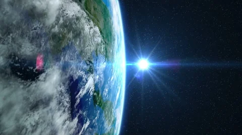Sunrise in space Stock Footage 43454685