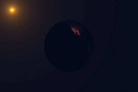 Sunrise space globe earth motion background animation Stock Footage 195107355