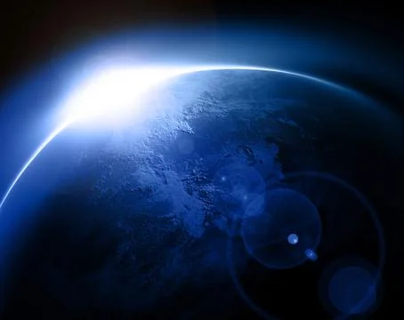 Sunrise from space Stock Illustration