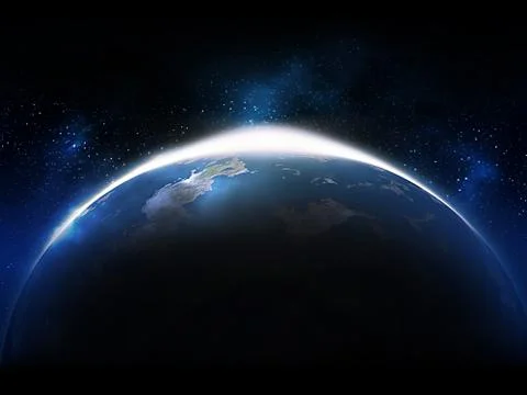 Sunrise from space Stock Illustration