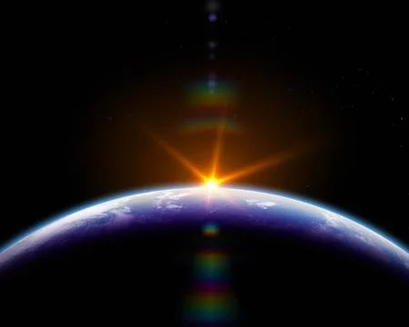 Sunrise In Space Stock Illustration