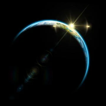 Sunrise In Space Stock Illustration