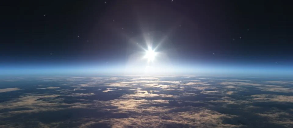 Sunrise from space Stock Illustration