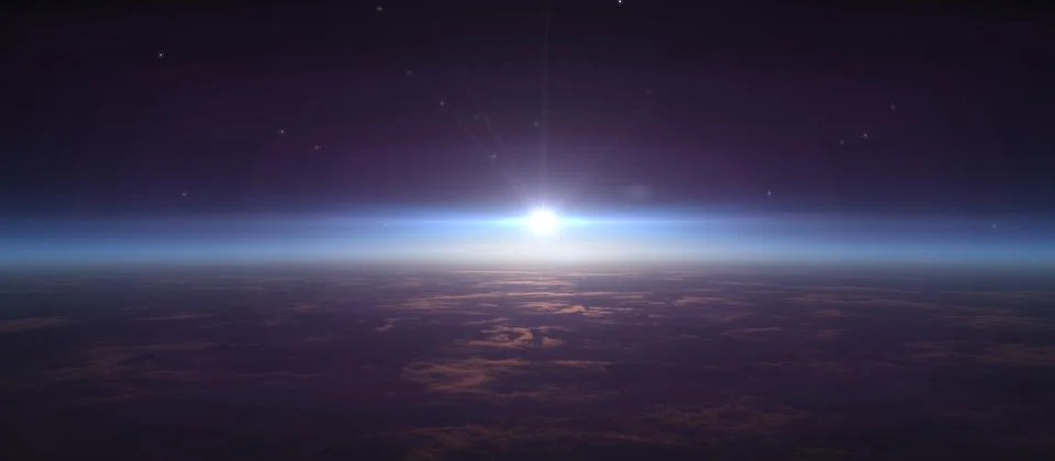 Sunrise from space Stock Illustration