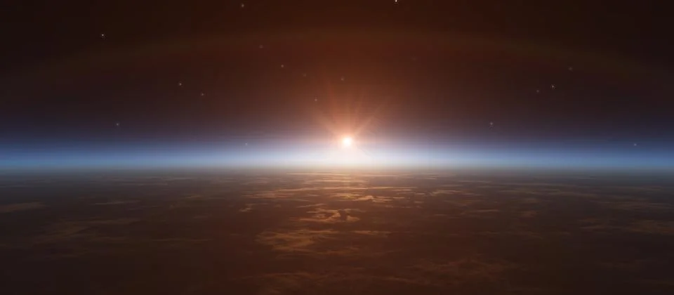 Sunrise from space Stock Illustration