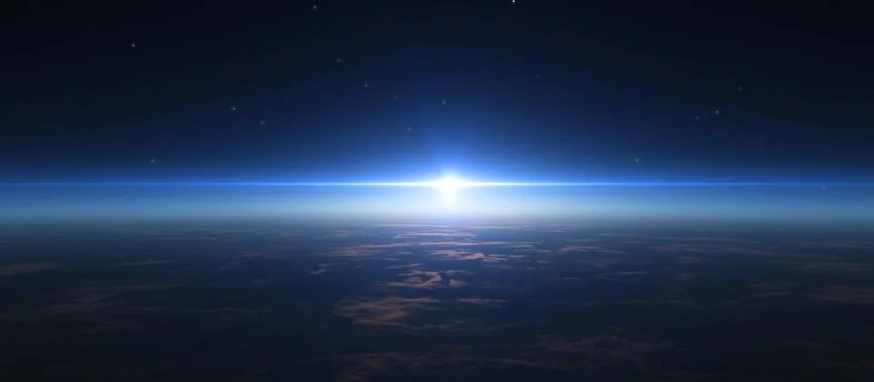 Sunrise from space Stock Illustration