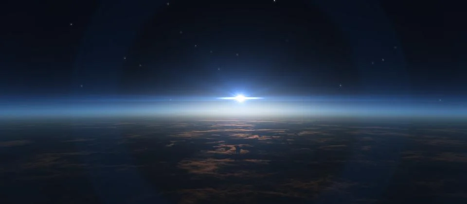 Sunrise from space Stock Illustration