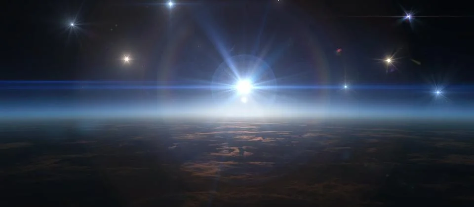 Sunrise from space Stock Illustration