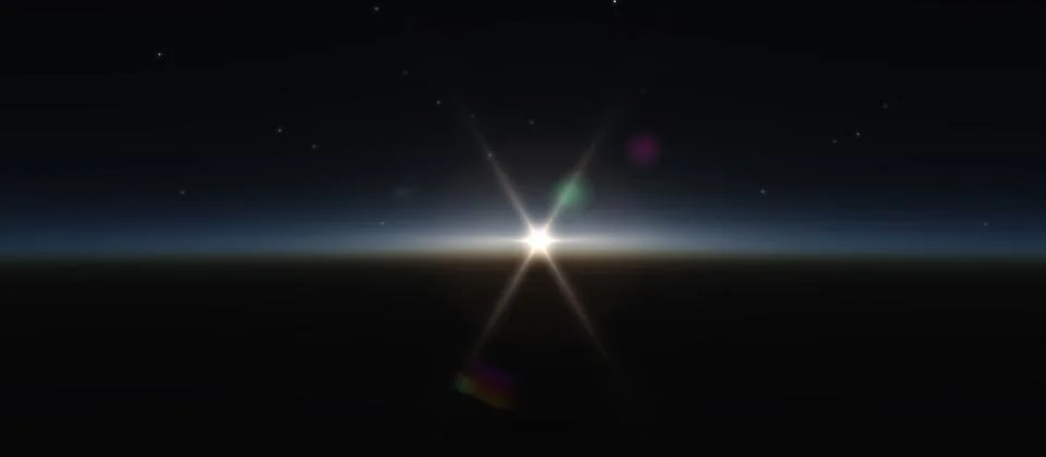 Sunrise from space Stock Illustration