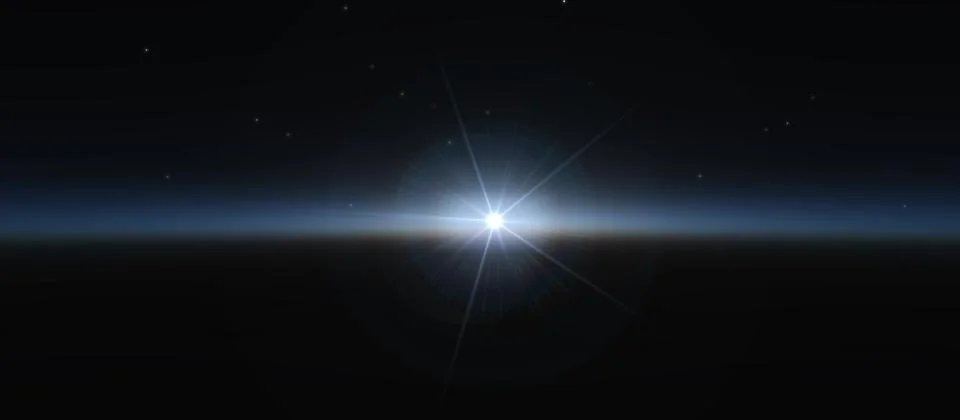 Sunrise from space Stock Illustration