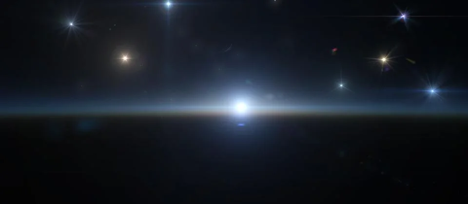 Sunrise from space Illustrazione stock