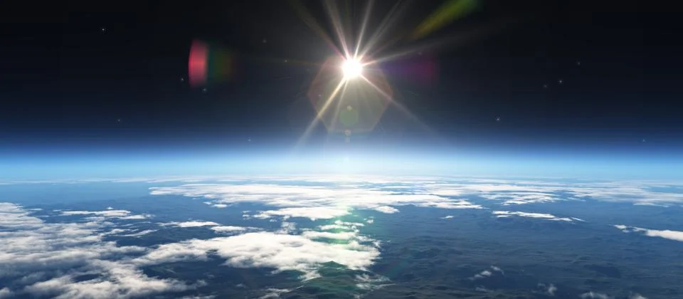 Sunrise from space Stock Illustration