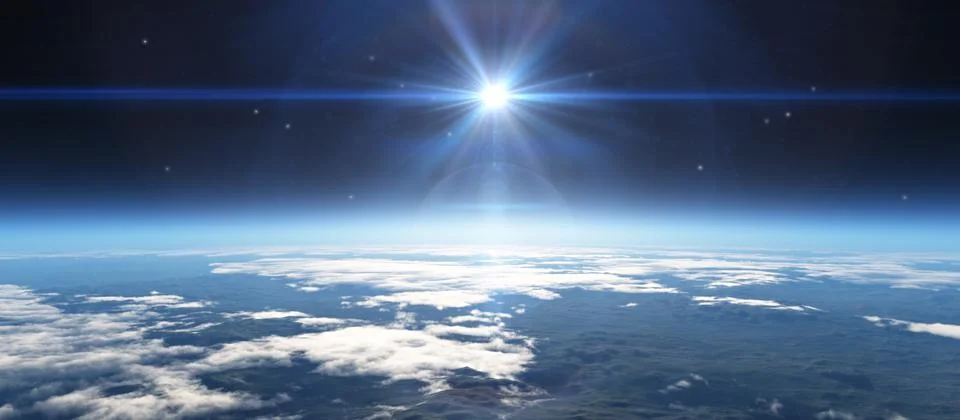 Sunrise from space Stock Illustration