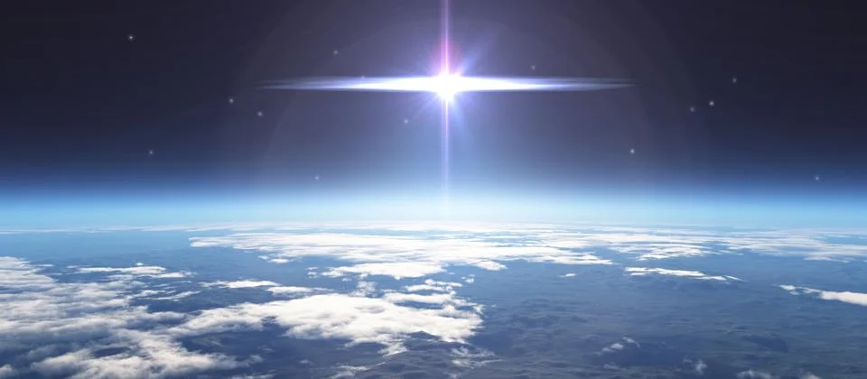 Sunrise from space Stock Illustration