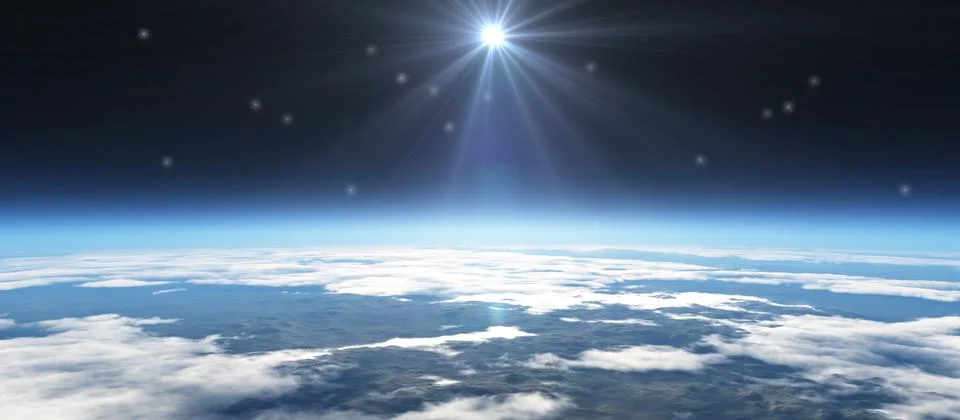 Sunrise from space Stock Illustration