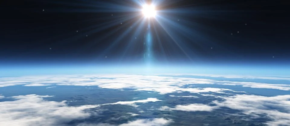 Sunrise from space Stock Illustration