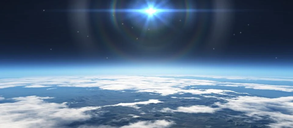 Sunrise from space Stock Illustration