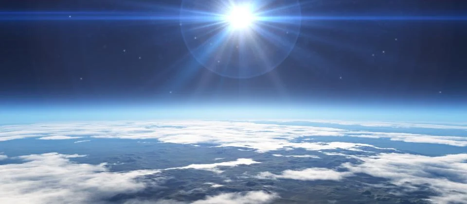 Sunrise from space Stock Illustration