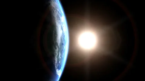 Sunrise in Space (vertical) Stock Footage 980958
